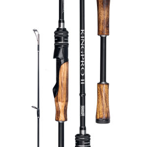 Kingdom KING PRO II Fishing Rod 2 Section Spinning and Casting 24T Carbon Fishing Travel Rod 1.8m 1.98m 2.1m Wooden Rod