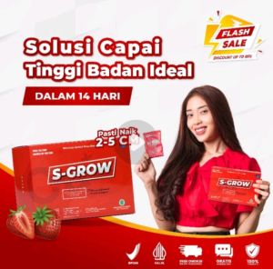 S GROW Susu Peninggi Badan Cepat High Calcium Original Susu Peninggi Badan Rasa Strawbery Original