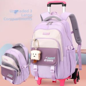KABUYOUSI | New Durable Large Capacity Water-resistant Rolling School Bag