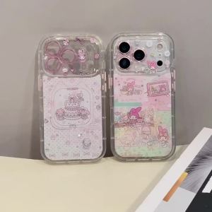 Sanrio | Korean Cute Candy Color Cartoon My Melody Phone Case For iPhone 17 Pro Max 16 15 14 Pro Max Funny Anti Fall Protective Cover
