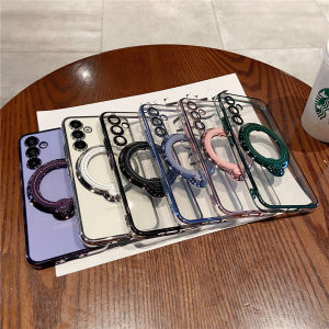 Case For Honor 90 Honor90 5G 2023 Phone Casing Back Cover Clear Transparent Acrylic Shockproof Bumper Ring Holder Bracket Soft TPU Edge Anti Drop