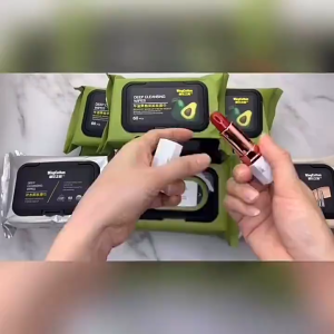 กระดาษทิชชู่ ทิชชู่เ 80เเผ่น แผ่นทำความสะอาดเช็ดเครื่องสำอางค์ กระดาษเปียก น้ำยาล้างเครื่องสำอาง อะโวคาโด