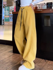 High Waist Drawstring Elastic Sports Pants Womens Loose Fit Casual Trousers Autumn Winter New Style Big Size Harajuku Style