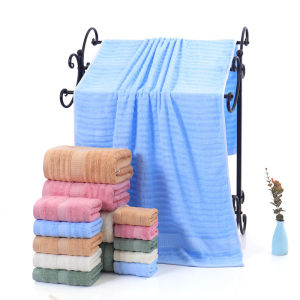 Custom Logo Water Wave Bamboo Fiber Bath Towel
