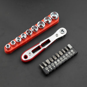 1/4 Lục Giác Góc Hai Chiều Bánh Cóc Bộ Tua Vít Dụng Cụ Cầm Tay Đa Năng Với Khe Cắm Torx Bit Ổ Cắm Kim Loại Tay Cầm Cho DIY
