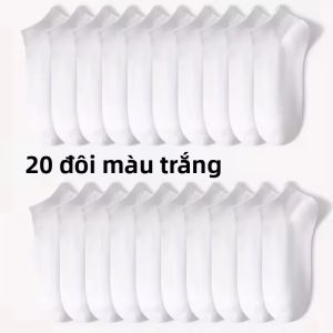 Tất Cổ Chân Nữ 5/10/20/30 Đôi Mềm Mại Nhẹ Thoáng Khí Không Lộ Màu Trơn Dùng Cho Thể Thao Và Mặc Thường Ngày