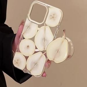 Ốp Điện Thoại iPhone 17/16/15/14/13/12 Pro Max Trong Suốt Chống Sốc Họa Tiết Quả Lê Hoạt Hình Hàn Quốc Có Nam Châm