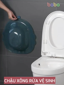 Chậu Xông Rửa vệ sinh trong suốt dành cho người già chậu rửa mông xông vùng kín cho nam và nữ đồ dùng phòng tắm BABO TBB105