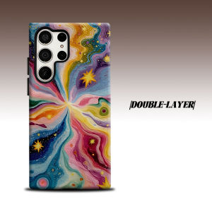 Swirl Galaxy Paint For Samsung Galaxy S26 S25 S24 A56 A36 Dual Layer Luxury Fashion Full Lens Protective Case
