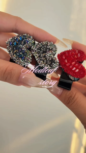 Kẹp tóc mái đính hạt cườm hình trái tim sang trọng Modleaf Royal Heart Clip Hàn Quốc