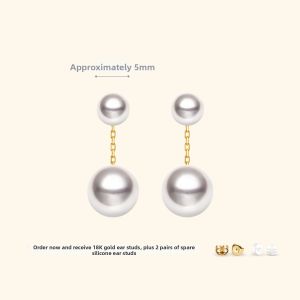 Helas | Monet Garden Series Akoya Pearl 18K Gold Layered Butterfly Earrings