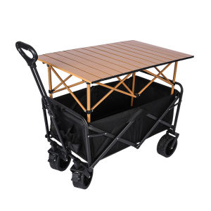 JIELINUO | Portable Folding Camping Cart Adjustable Table