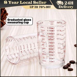 ❤️120ML Glasses Square Shot Cup with Scale 60ml Espresso Ounce Baking Measuring Double Metering Coffee Supplies Latte Trumpet Espresso 120ML Glasses Square Shot Cup Thickened Glass Cup Graduated Glass Measuring Cup Shot Glass Ounce Espresso Cup