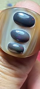 natural kalimaya banten black opal 3in1jarong joss dim 789mmring tanduk no8.mulus kinclong