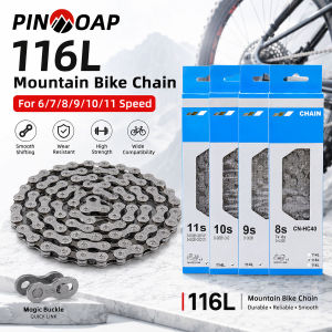 PINMOAP 1PC Bike Chain 6/7/8/9/10/11 Speed Universal Bicycle Chain Anti Rust Steel Links Fit MTB Road Bike Cycling Repair Parts