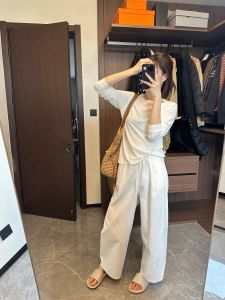 Loose Long Sleeve round Neck T-Shirt Womens Korean Style Casual Slimming Top Yvonne Spring Summer New Arrival