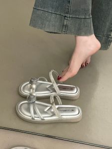 XUJIA | Soft Bottom French Style Glitter Sandals Slippers