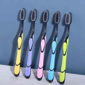 3 ชิ้น แปรงสีฟัน ชาร์โคลสไตล์เกาหลี แปรงสีฟันถ่าน และแปรงนุ่มพิเศษ สีฟันผู้ใหญ่ และขนแปรงนุ่ม