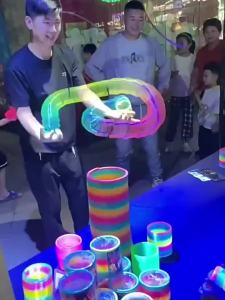 Expansion Rainbow Circle Fun Magic Toy Early Development Education Folding Plastic Spring Coil Childrens Creative Decomposition