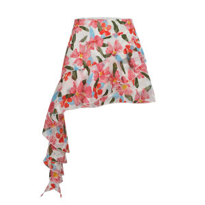 French Style Floral Irregular Design Pencil A-line Summer Dress