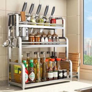 Multi-function Kitchen Storage Shelf Stainless Steel