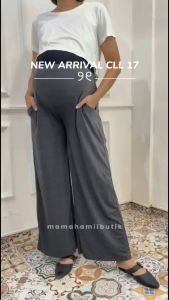 MOMMYMATERNITYBOUTIQUE Celana Hamil Polos Abu LOOSE PANTS nyaman adem CELANA SENAM bahan KAOS - CLL 17 NEW