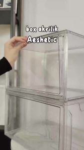 YHOME Plastic Sneaker Stackable Storage Transparent Boxes Drop Front Acrylic Drawer Type Magnetic Clear Shoe Box XMT 6153