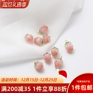 Handmade DIY Resin Strawberry Flower Bud Pendants Jewelry Making Accessories Earring Bracelet Necklace Material Kit Style Girl