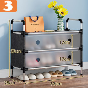 3-7 layers Dustproof Shoe Rack with Cover Stainless Steel Shoe Rack Storage Rack Suitable for Indoor and Outdoor