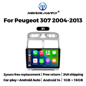 MEKEDE Android 14 Car Radio Multimedia Player For Peugeot 307 CC 2004 - 2013 Android Auto Wireless CarPlay GPS Navigation WIFI