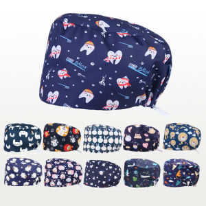TOOTH Dentist Caps for Women Men Anti-static Medical Skullcap Breathable Adjustable Surgery Nursing Hat K657