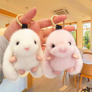 QIWEILANG | Faux Mink Rabbit Bag Charm Keychain Accessory