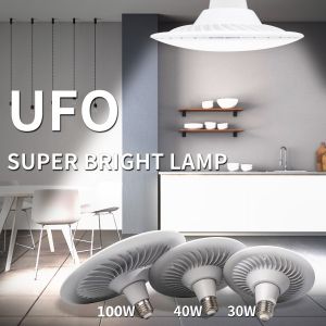 Bóng đèn LED 20W 30W 40W 30W 100W E27 UFO foco Đèn LED ống trắng lạnh bóng đèn LED cho nhà bếp phòng ngủ nhà để xe ánh sáng