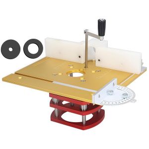 Precision Router Table Lift Set Aluminum Alloy Router Table Saw Carpentry Slotting Trimming Chamfering Router Desktop Engraving