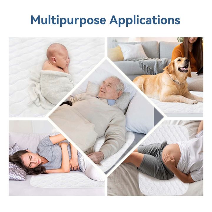 GUSK 3 Sizes Underpad Washable Absorbent Bed Pad Incontinence Reusable