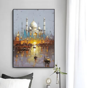 KAYOU | DIY Oil Painting By Numbers Kit Islamic Mosque Acrylic Paint By Numbers Diy Numbers Painting Art on Canvas By Numbers