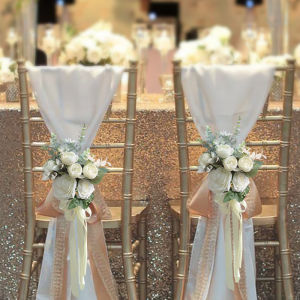 Decorative Artificial Flower Chair Back Art Outdoor Wedding Car Decoration Festive Rose Bouquet Door Handle Decoration