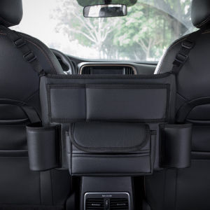 Car Seat Middle Hanger Storage Bag Leather Car Organizer Holder For Handbag Holder Tissue Water Cup Pockets Stowing Tidying