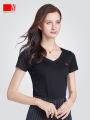 NY Nayi New Arrival Latin Dance Clothes Modern Dance Clothes Dancing Dress Women's Shirt V Neck Short Sleeve T-shirt Practice Skills Dancing Dress. 