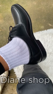 Mens Korean Style Stylish Black Shoes Lace-Up Rubber Non-Slip Waterproof for School Work All Seasons Comfortable Breathable 0105523