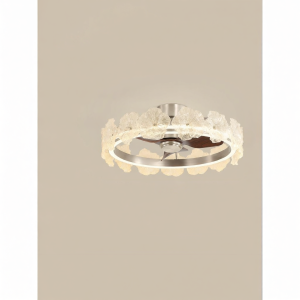 FANZHEN | Quiet Powerful Ceiling Light with Creative Flower Design Walnut Wood Grain