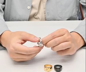 Kemstone Mens Stainless Steel Zircon Cross Ring Jewelry