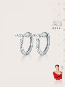 Geometric T-Shaped Minimalist Platinum PT950 Earring