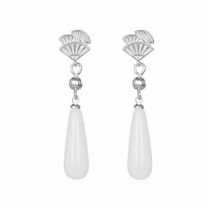 Elegant Long Waterdrop Tassel Earrings Womens Fashion Simple Style High-End Feelings Ear Jewelry Traditional Chinese New Style