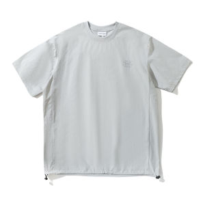 LUSHISI Great Voyage Theme Printed Logo Short Sleeve T-Shirt with Drawstring Hem Quick Dry Cool Feeling Polyester Leisure Sportswear