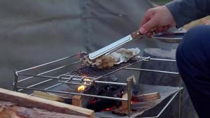 Campingmoon | CAMPINGMOON MS-40 Thicker 304 Stainless Steel Solid Wood Handle Grilling Tongs Extended Steak Cooking BBQ Food Clamp