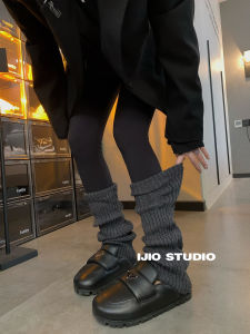 Warm Knitted Leg Socks Trendy Hole Design Cozy Autumn Winter Lazy Style Multiple Wearability IJIO Popular Internet Small Leg Socks