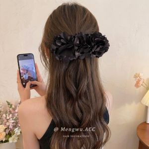 MENGWU | Vintage Atmosphere Purple Satin Flower Hair Clip