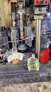 ＜107＞  Thủy Tinh Thủ Công Dập Nổi Hình Rồng Chai  Trắng 500ml Chai  Rỗng Bằng Thủy Tinh Trong Suốt