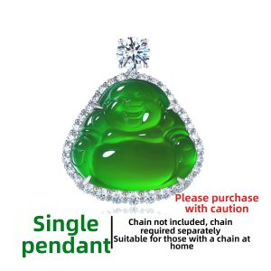 AILEQ | Natural Icy Green Jade Pendant Necklace